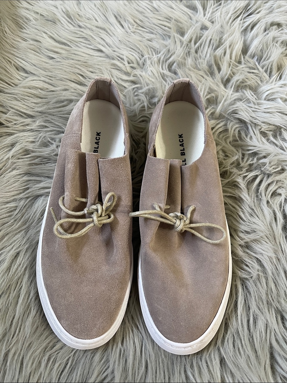 Suede Slip-On Loafers with Contrast White Sole